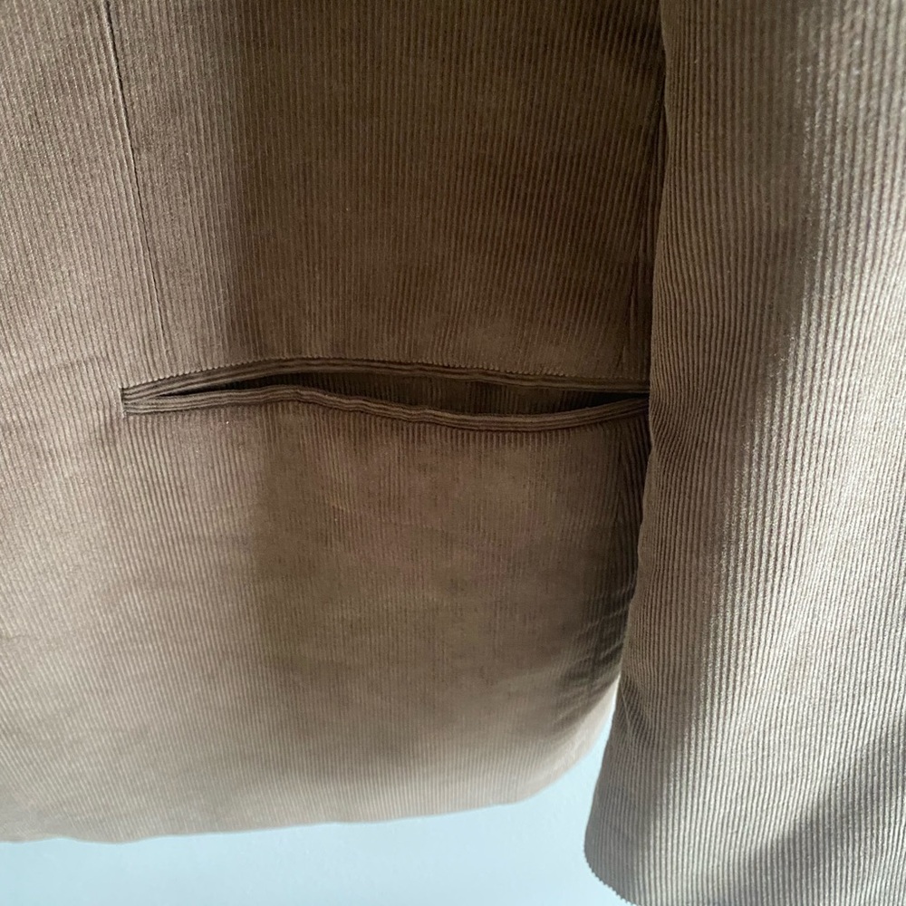 US Polo Assn Blazer Mens 50R Brown Corduroy Sport Coat 2 Button Plaid Pockets - Picture 6 of 13